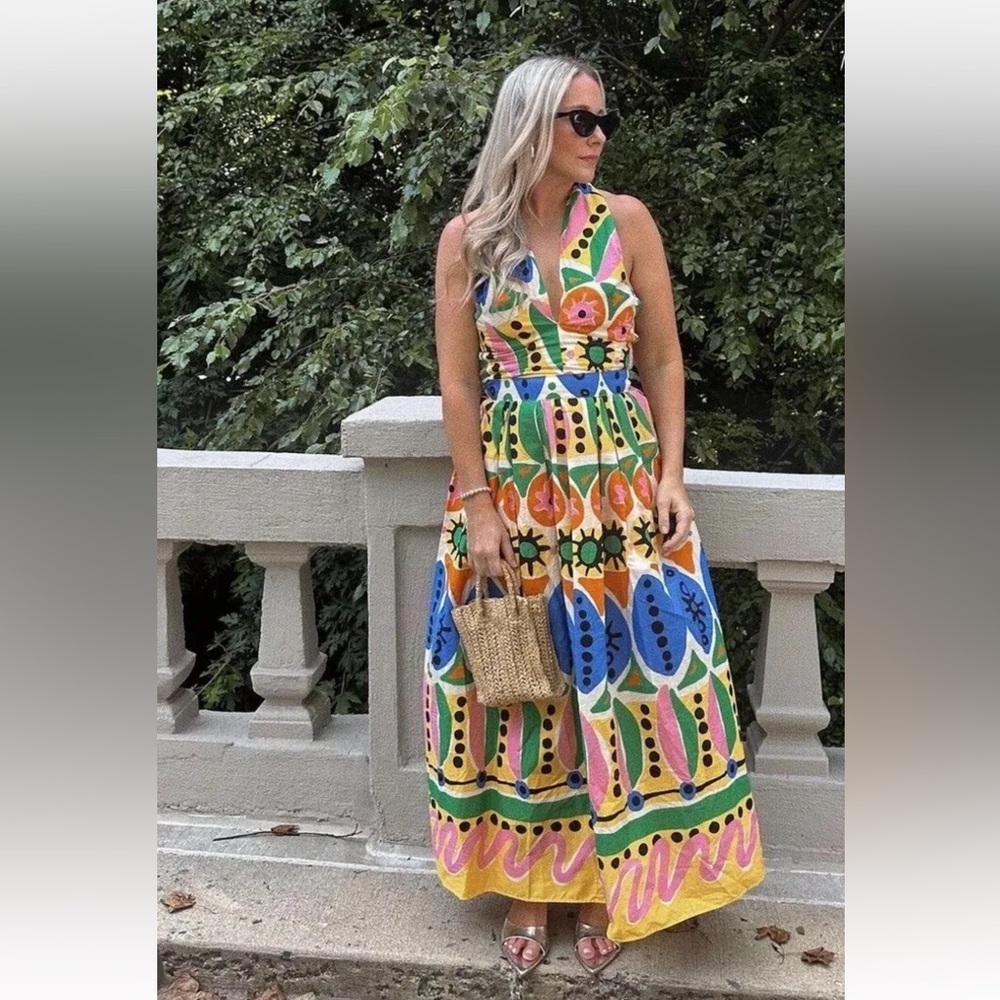 Zara Printed 2pc Co Ord Skirt Set halter top Size Small/Skirt XS NWT - Picture 11 of 15